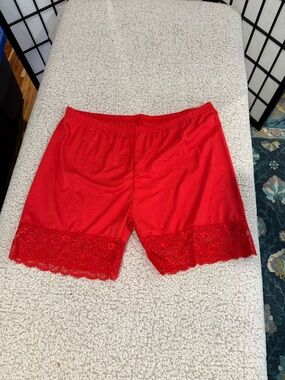Red Lace-Trim Sleep Shorts - Women's Intimates